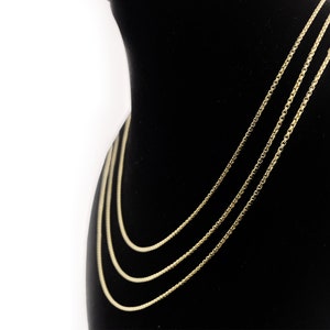 14k Yellow Gold Round Box Link Necklace – 18 Inch, 1.7mm Wide, No Stone, Unbranded