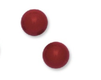 Boucles d’oreilles circulaires rondes simples en corail rouge avec poteau en or massif 14K - 4mm 5mm 6mm 7mm 8mm - VENDU PAR PAIRES