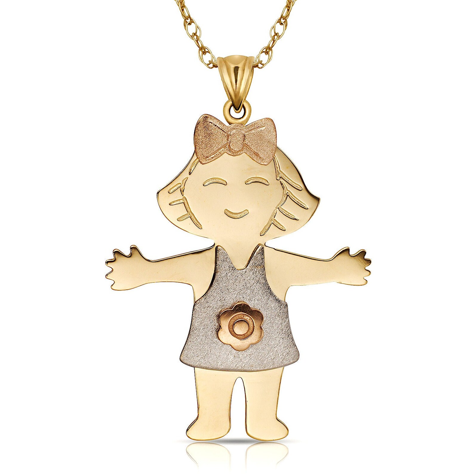 Little Boy Charm Pendant Little Girl Charm Pendant 14k Etsy