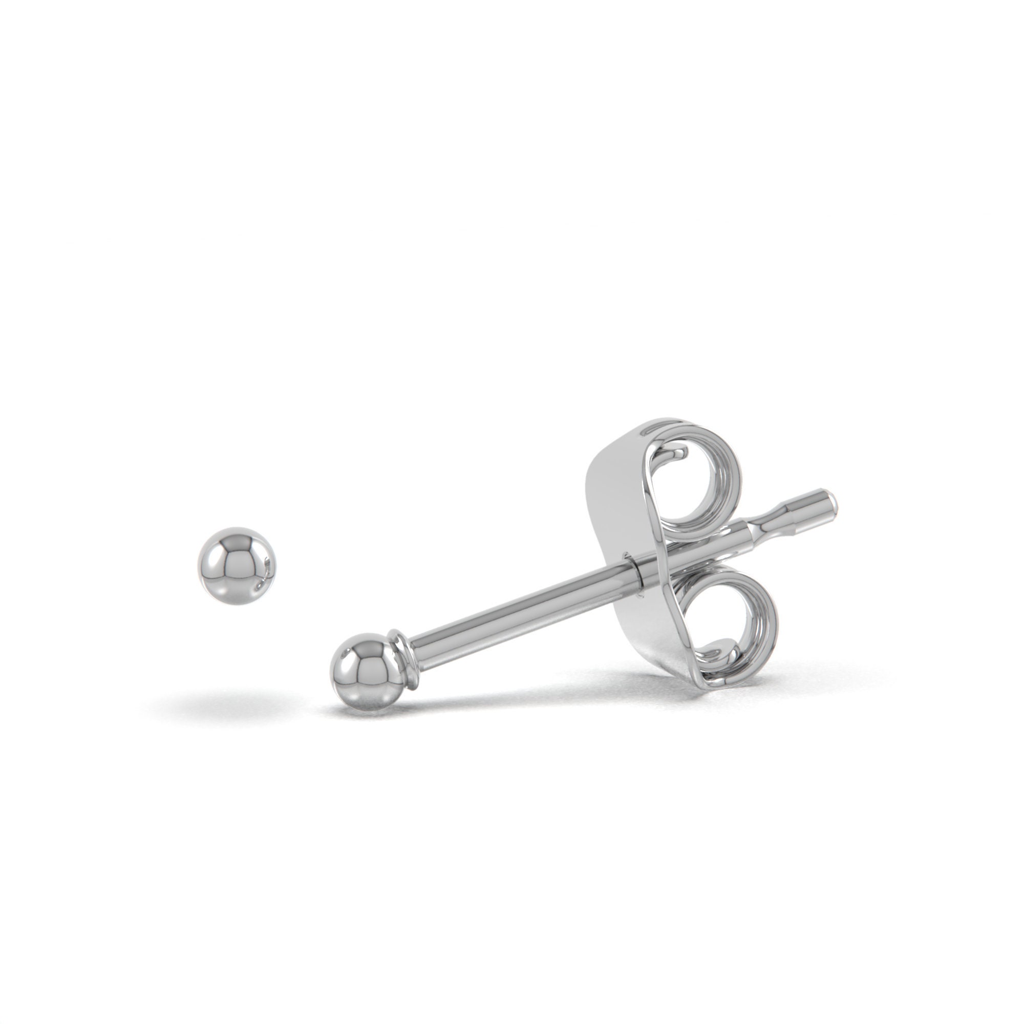 14K Yellow Gold Ball Push Back Studs Tiny Earring Stud Dainty Ball Stud  Second Hole Earrings Gold Ball Stud available in 2mm-10mm 