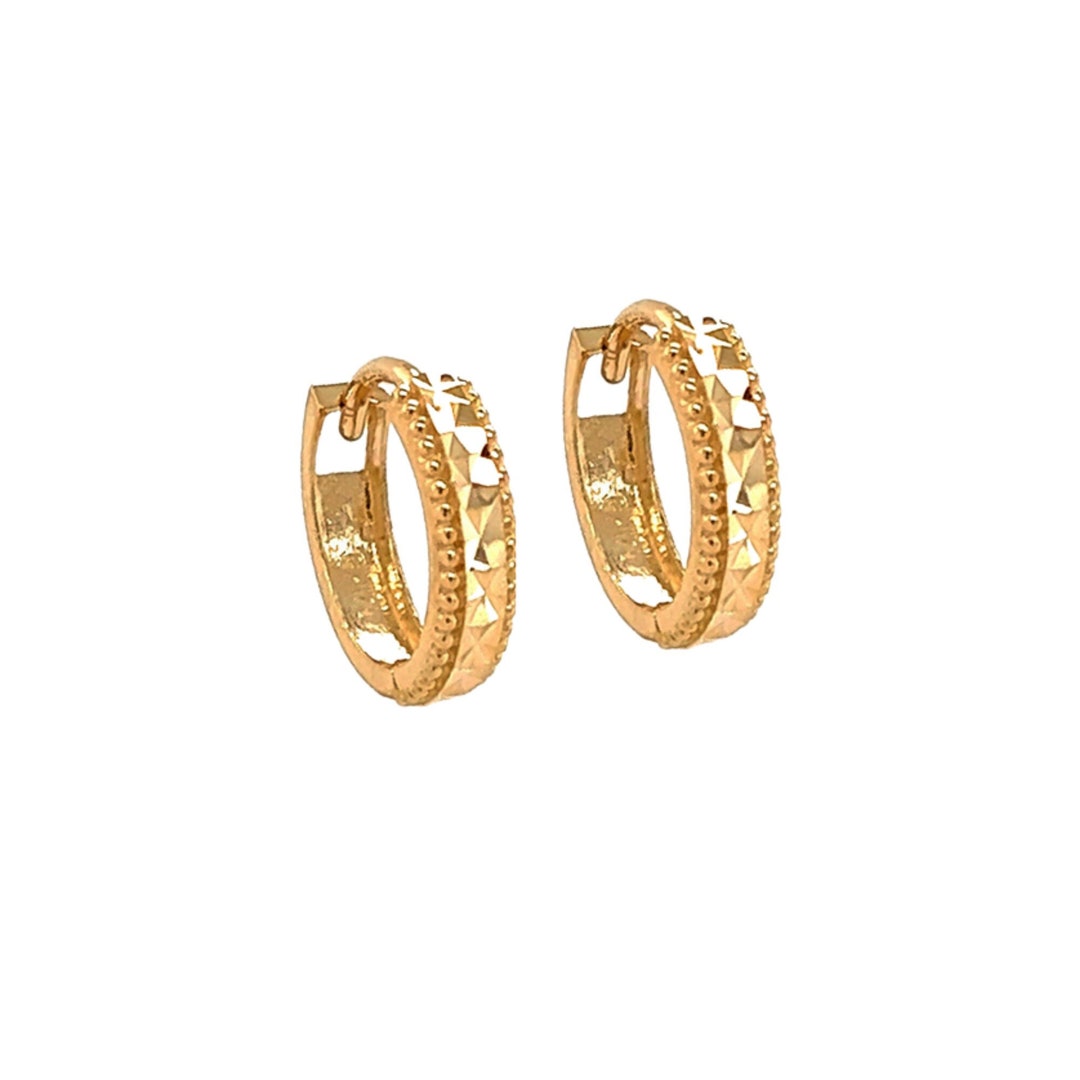 Solid 14k Gold Hoop Huggie Earrings, 3x12.5mm Etsy