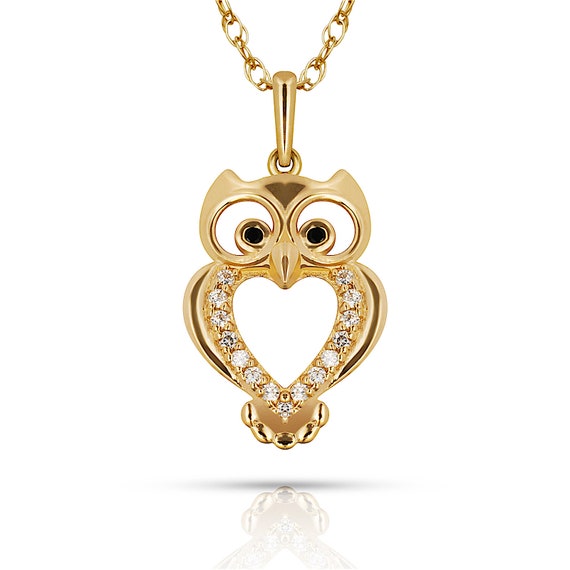 14k gold owl pendant deals