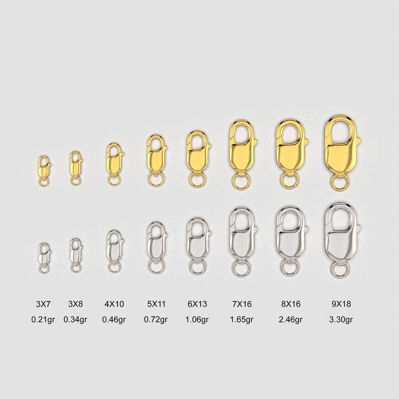 14k Solid Gold Oval Straight Lobster Claw Clasp | 14K Gold Findi 14k Solid Gold Oval Straight Lobster Claw Clasp | 14K Gold Findi