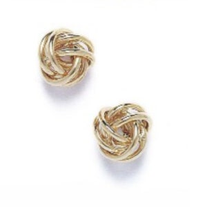 Classic Solid 14K Gold Knot Stud Earrings - Multiple Sizes - SOLD BY PAIRS