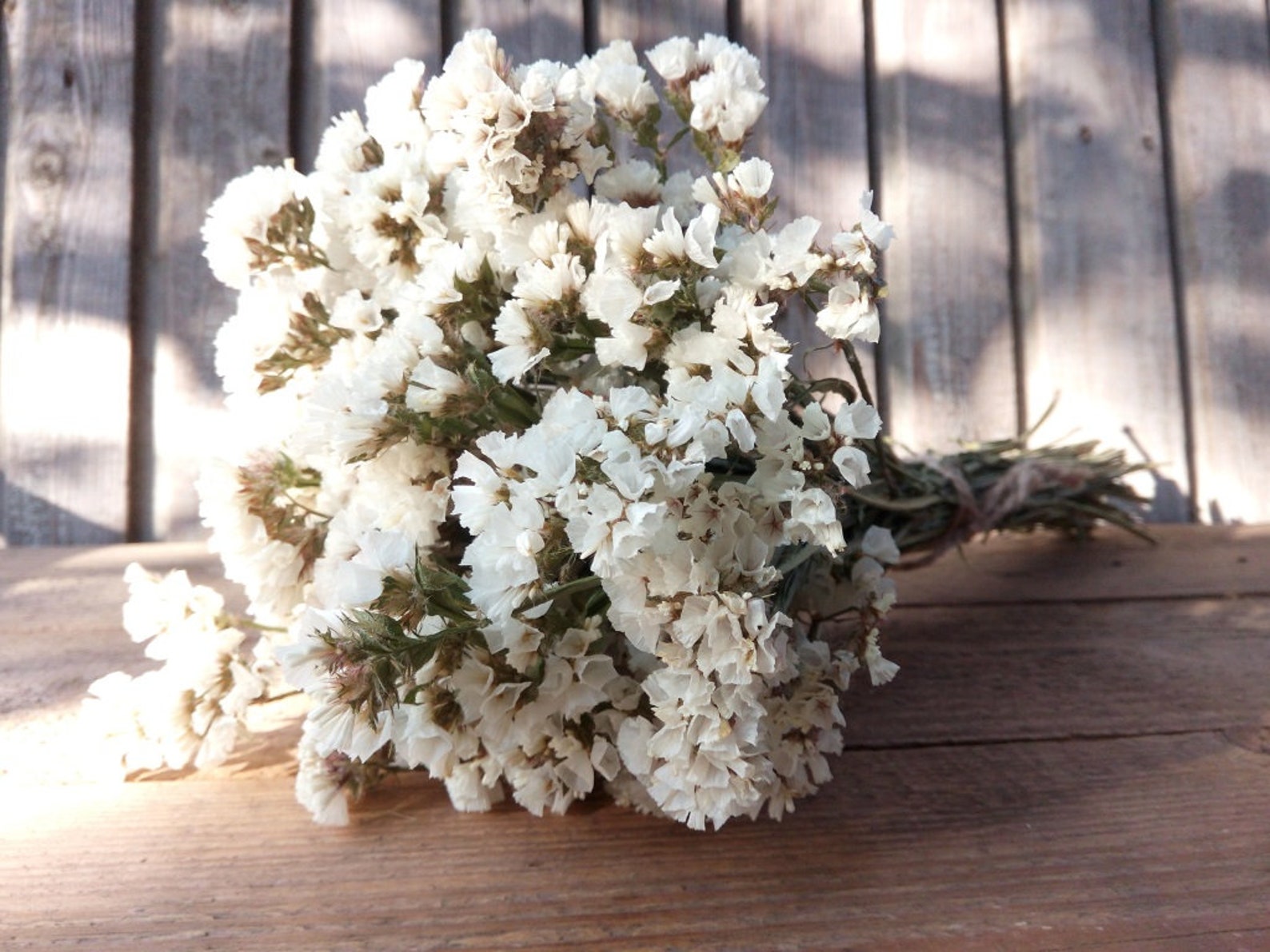 Dried White LIMONIUM white statice wedding flower bouquet a Etsy