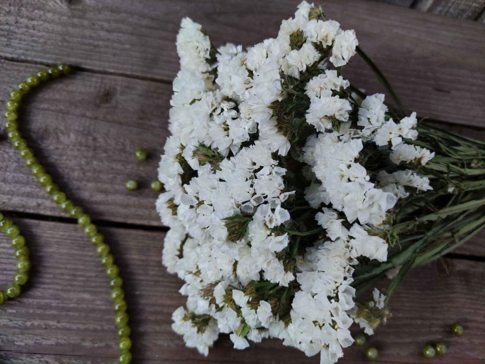 Dried White LIMONIUM white statice wedding flower bouquet a Etsy