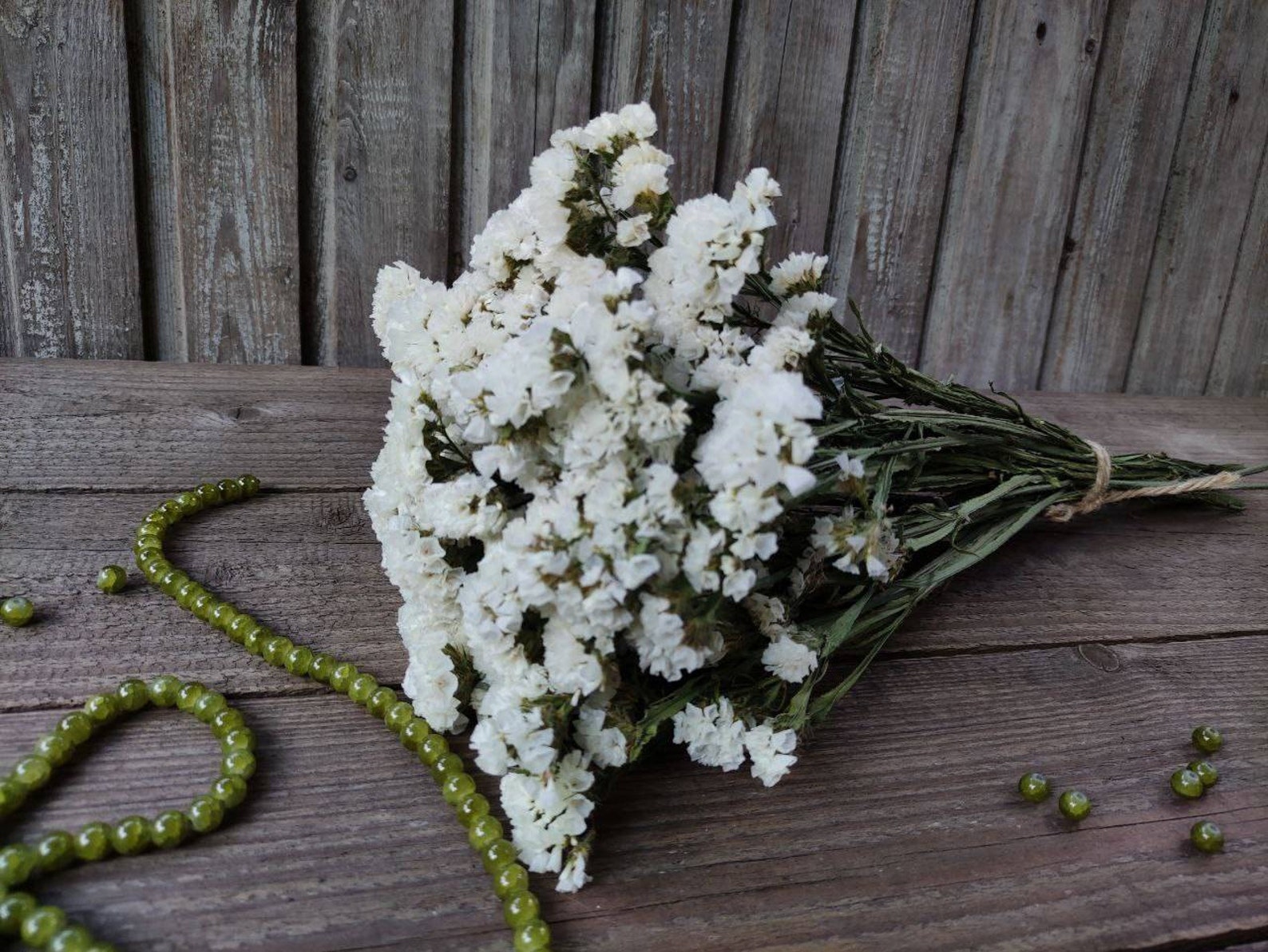 Dried White LIMONIUM white statice wedding flower bouquet a Etsy