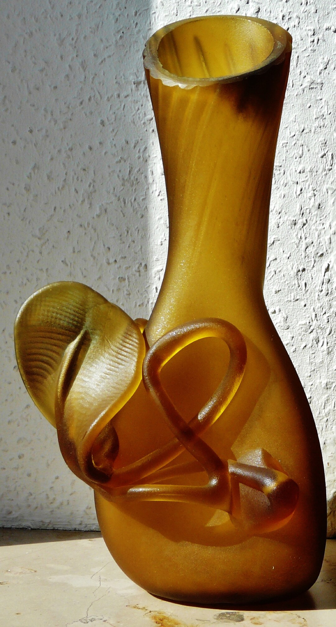 Art Nouveau Loetz Amber Glass Vase Etsy
