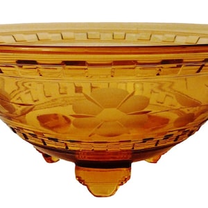 Art Deco Amber Glass Dish