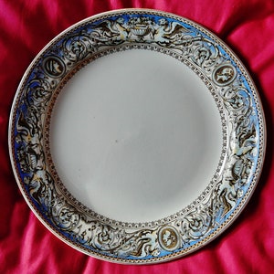 1862 Minton and Co Blue Florentine Dinner Plate