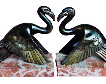 Art Deco Bookends with Egyptian Ibis by Jamar