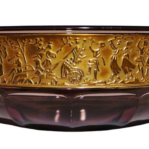 Moser Amethyst Crystal Centerpiece with Gilded Frieze