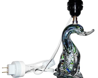 Murano Style Crystal Duck Table Lamp Base