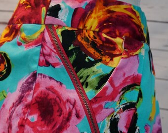 Vintage Bright Floral Mini Skirt