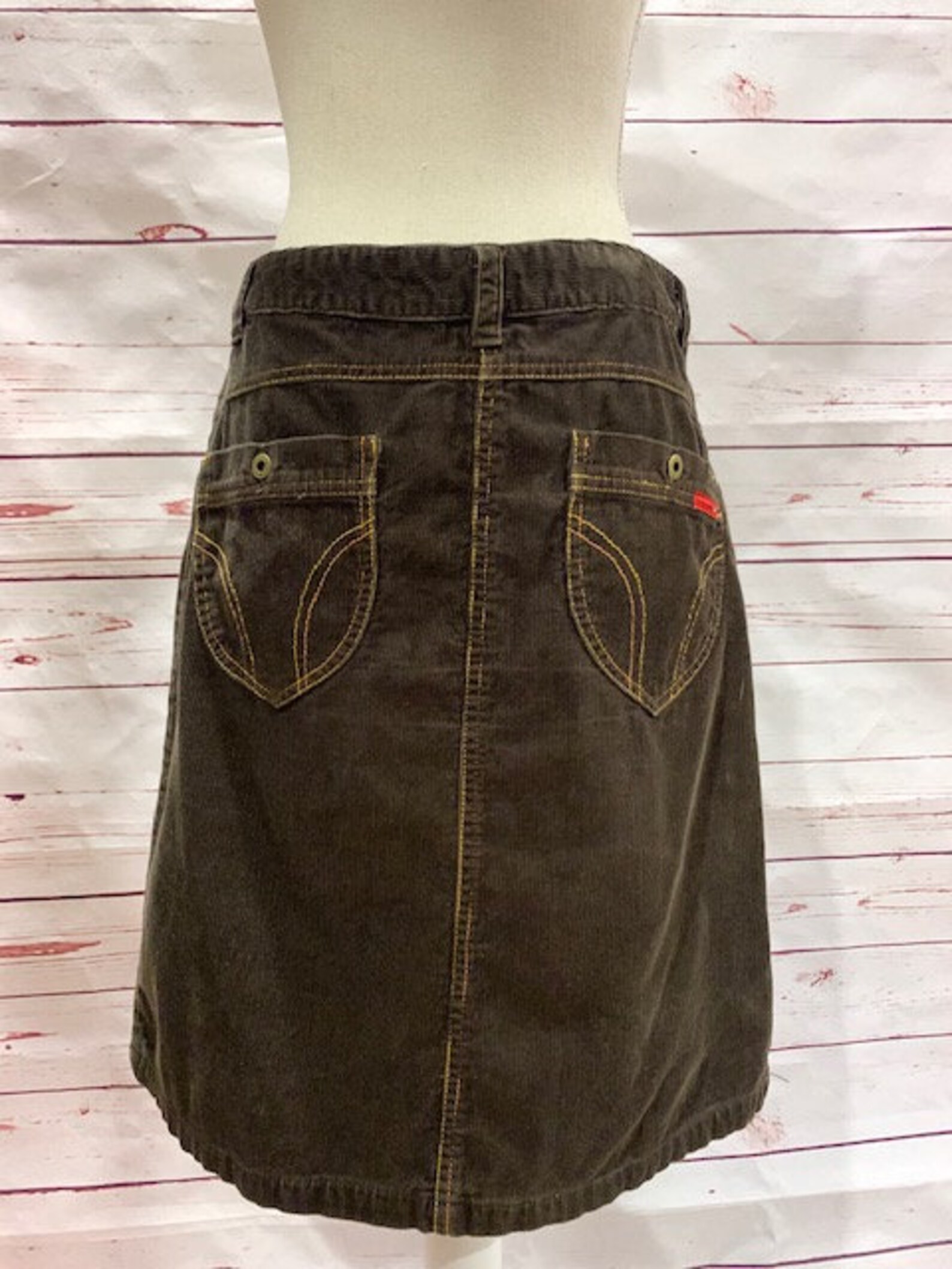 Brown Corduroy Skirt Etsy