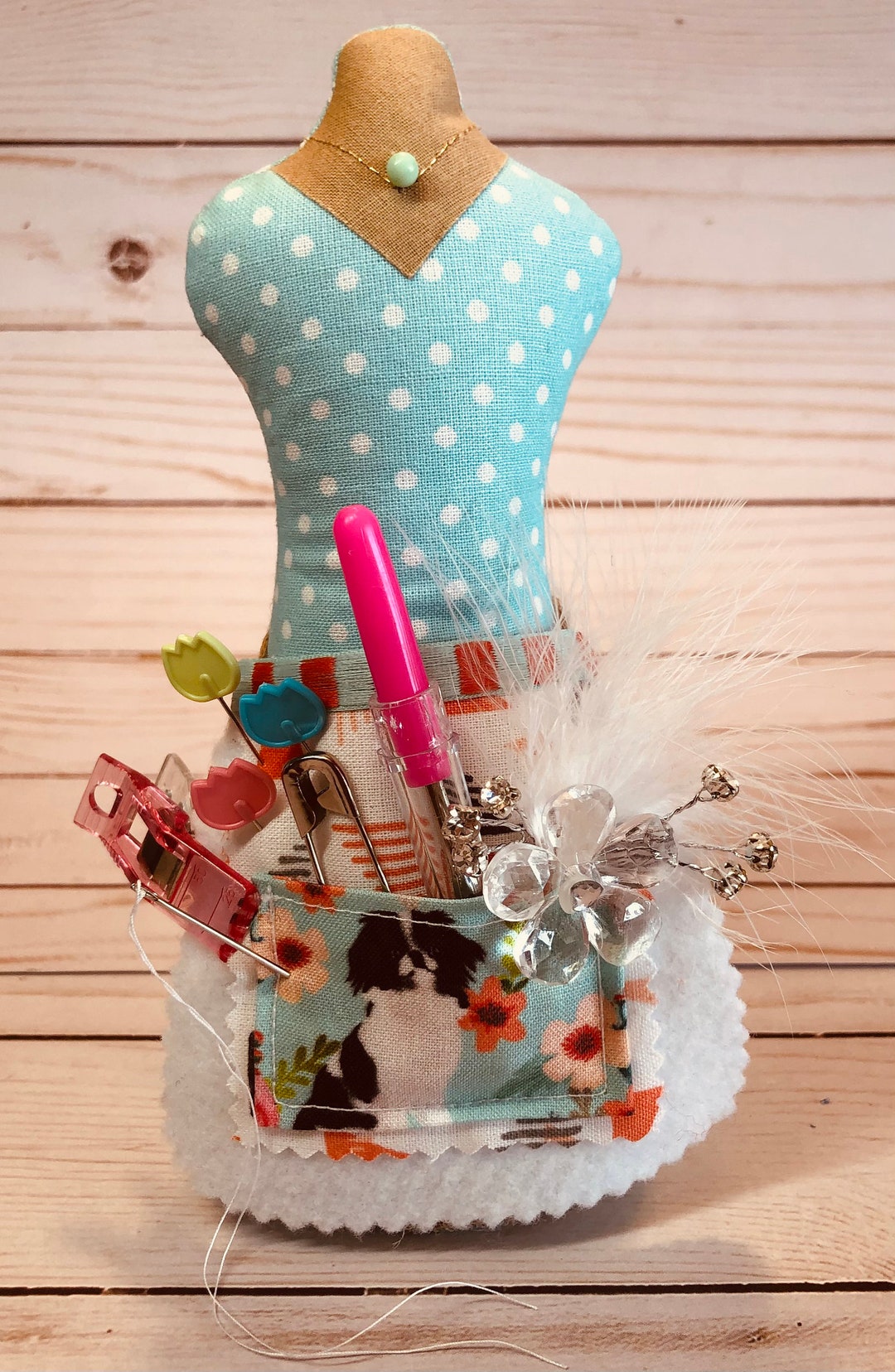 Dress Form Pin Cushion Mannequin Mantle Decoration Japanese Chin Sewing