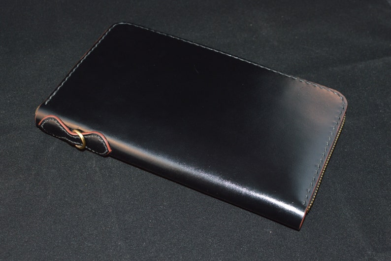 Leather Long Zipper Wallet With Pen Holder Men's Travel Etsy