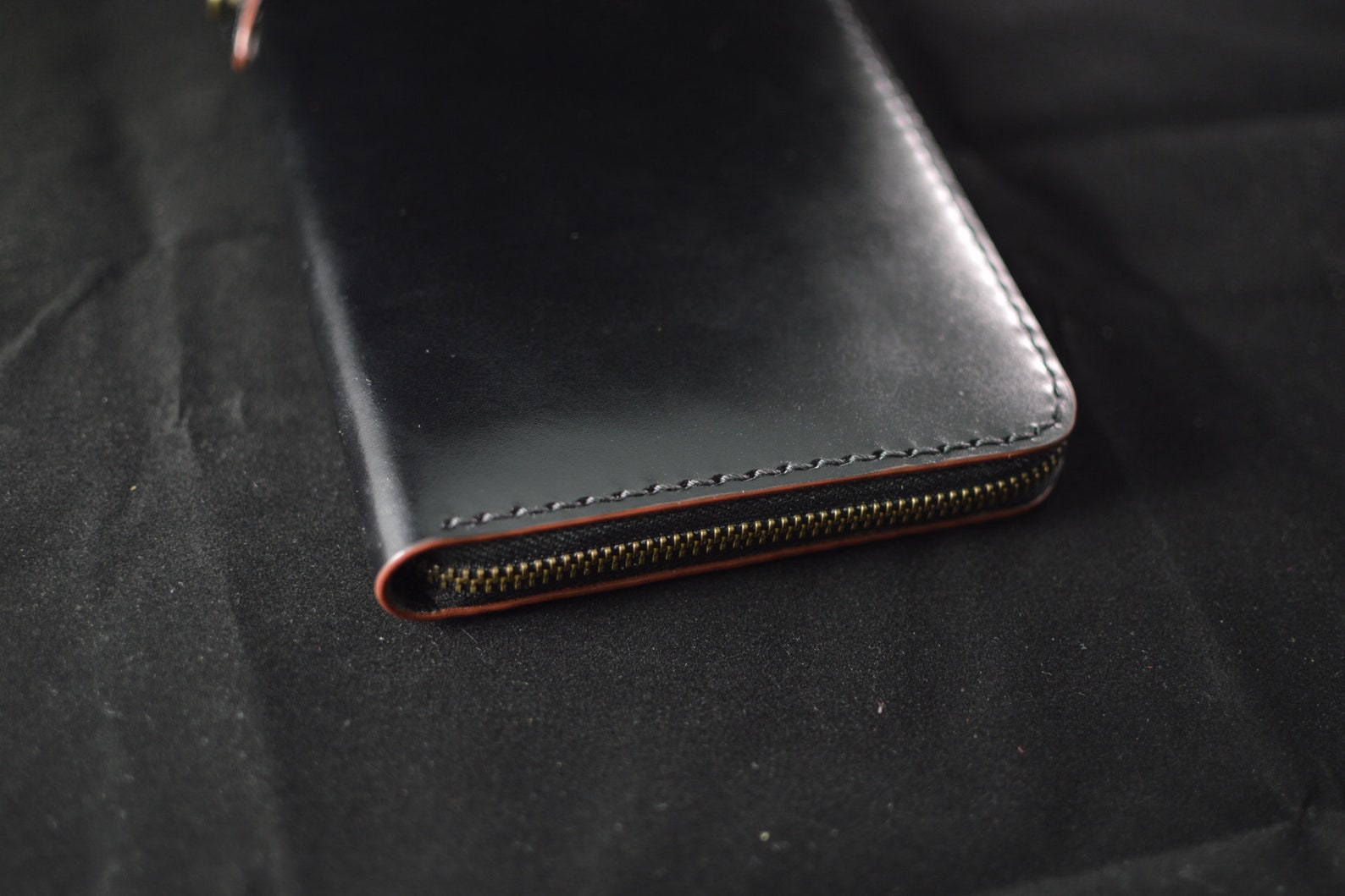 Leather Long Zipper Wallet With Pen Holder Men's Travel Etsy