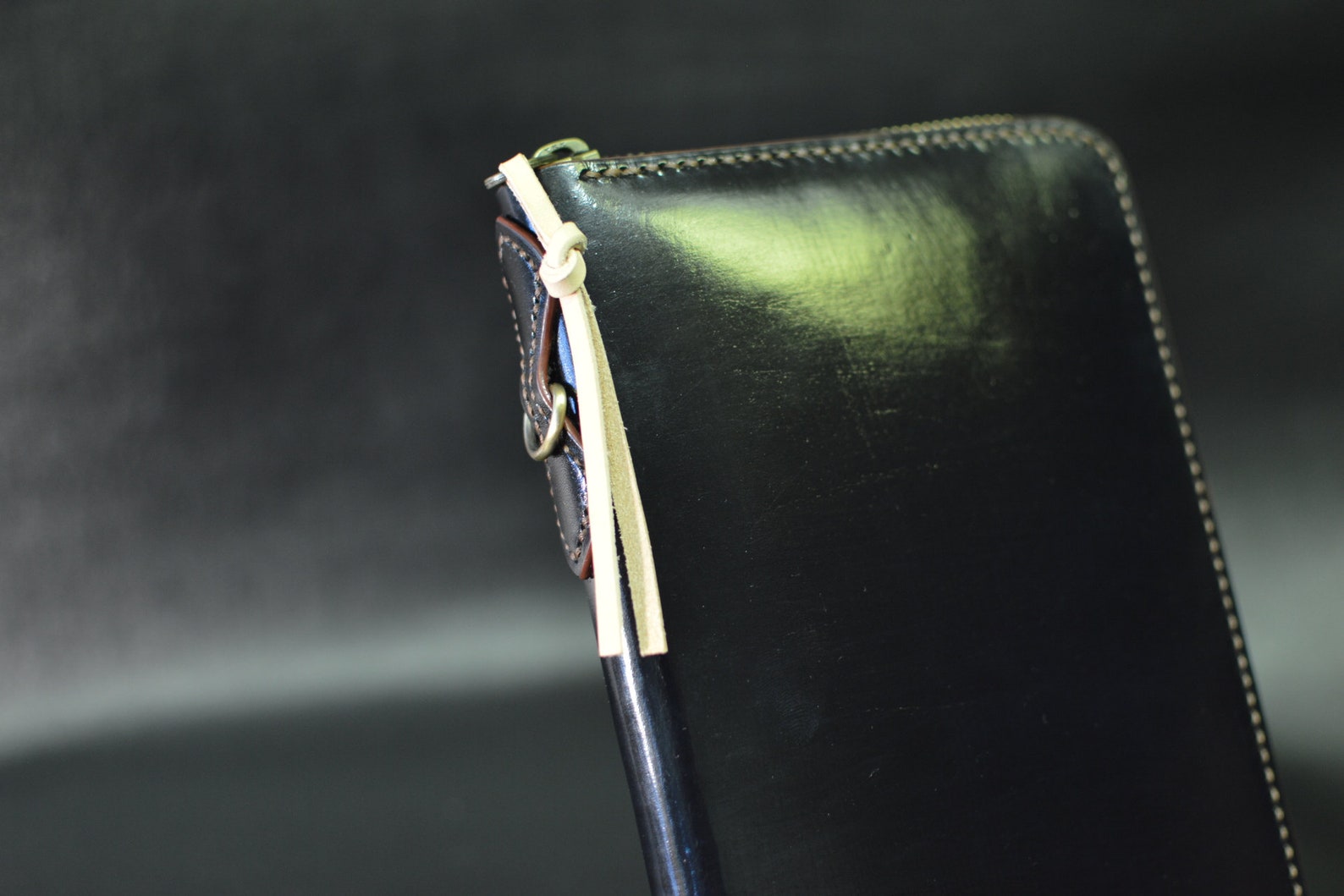 Leather Long Zipper Wallet With Pen Holder Men's Travel Etsy