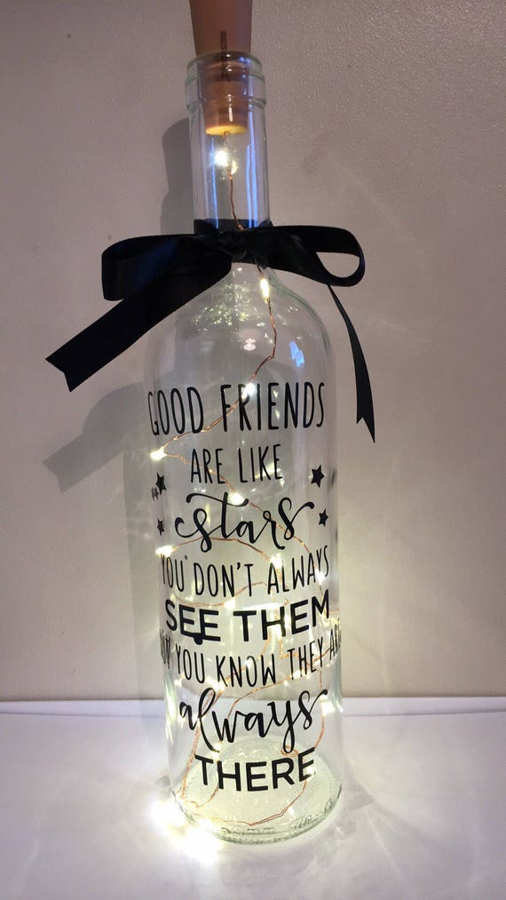 Good friends light up bottle with coloured ribbon friend gift Etsy Good friends light up bottle with coloured ribbon friend gift Etsy