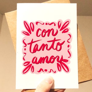 CON TANTO AMOR Print Card Wall Art Home Decor Dorm Latina Latinx Chicana Spanglish Spanish Mexican CortezMadeCo image 5