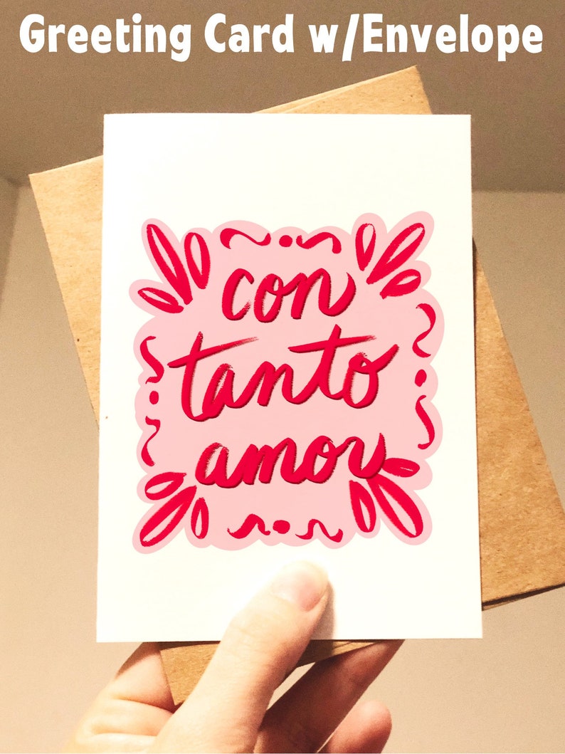 CON TANTO AMOR Print Card Wall Art Home Decor Dorm Latina Latinx Chicana Spanglish Spanish Mexican CortezMadeCo image 5