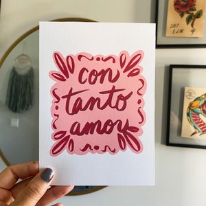 CON TANTO AMOR Print | Card | Wall Art | Home Decor | Dorm | Latina | Latinx | Chicana | Spanglish | Spanish | Mexican | CortezMadeCo