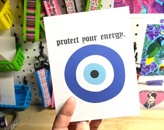 PROTECT YOUR ENERGY Print | Card | Wall Art | Home Decor | Dorm | Latina | Latinx | Chicana | Spanglish | Spanish | Mexican | CortezMadeCo