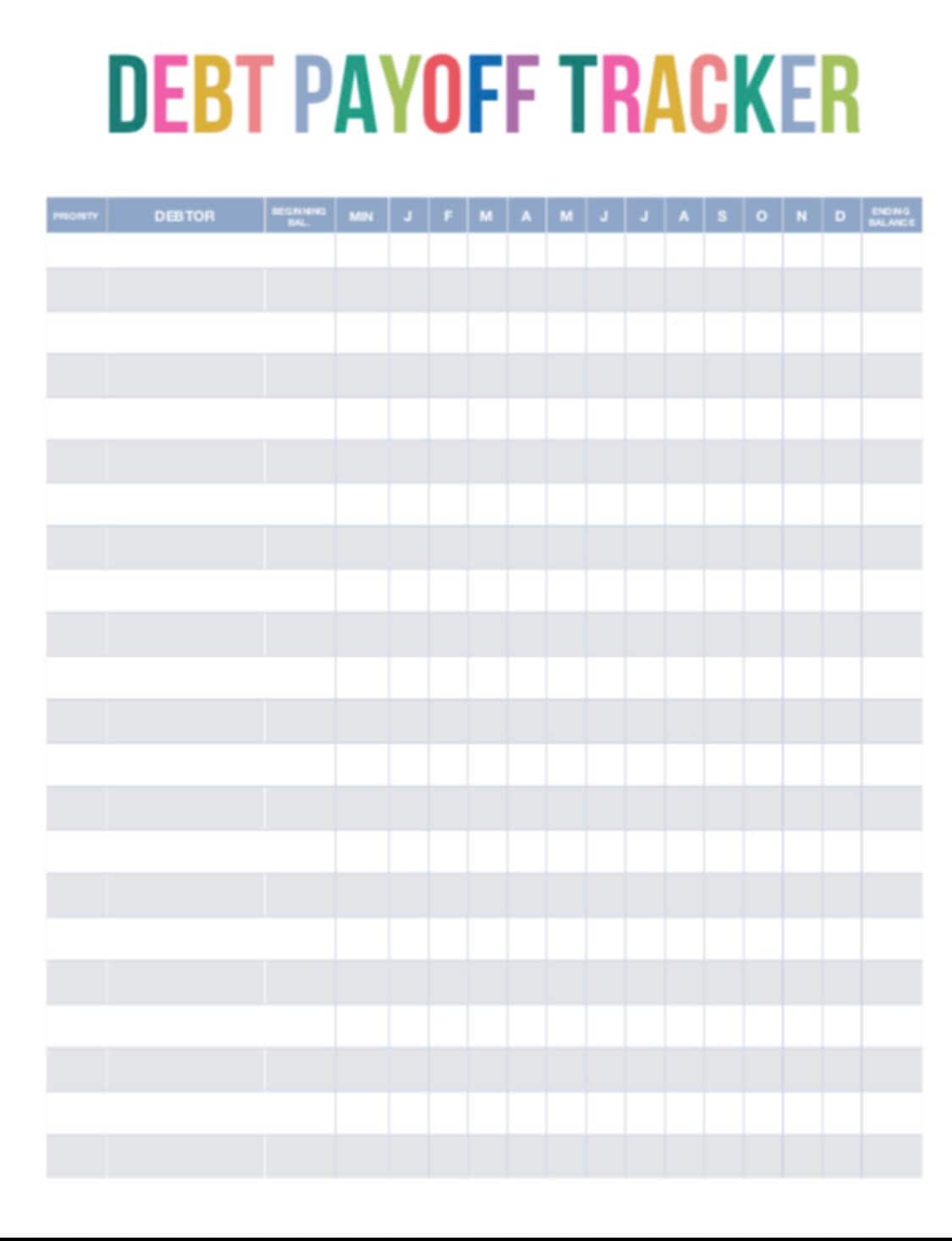 Debt Tracker Printable Bundle 7 Debt Busting Worksheets | Etsy