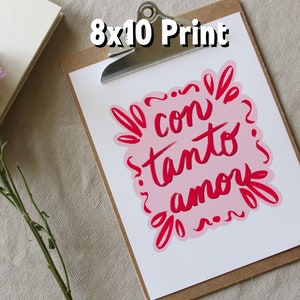 CON TANTO AMOR Print Card Wall Art Home Decor Dorm Latina Latinx Chicana Spanglish Spanish Mexican CortezMadeCo image 3