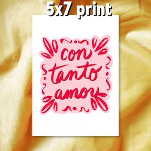 CON TANTO AMOR Print Card Wall Art Home Decor Dorm Latina Latinx Chicana Spanglish Spanish Mexican CortezMadeCo image 4