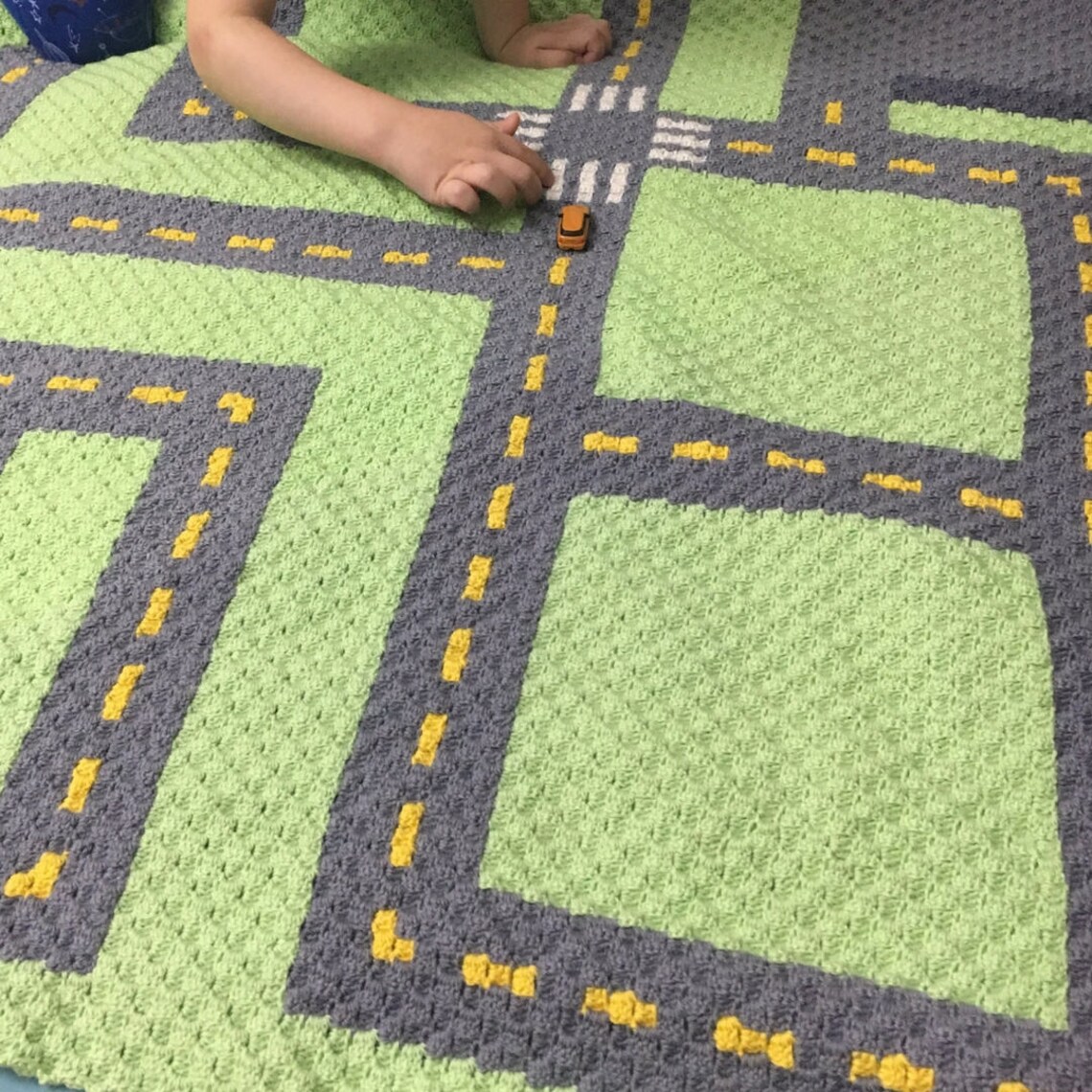 Road Play Mat C2C Crochet Pattern Blanket Baby boy blanket Etsy