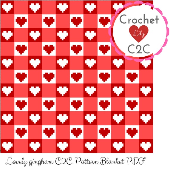 Lovely gingham C2C blanket pattern C2C crochet pattern Etsy