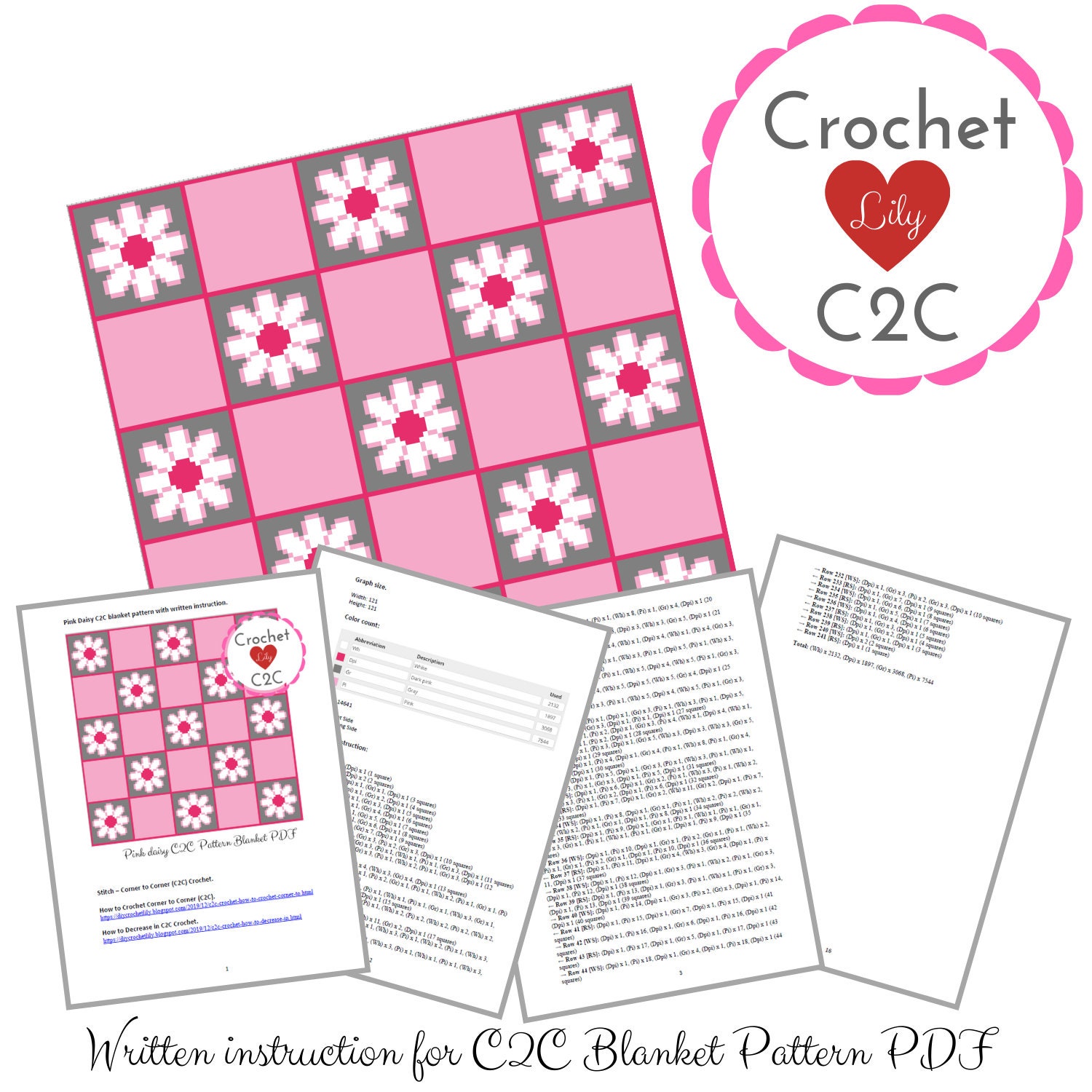 Pink daisy Daisy flower blanket Daisy afghan Baby daisy Etsy