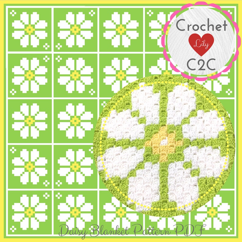 Daisy C2C Crochet Pattern C2C Crochet Blanket C2C Graph Etsy