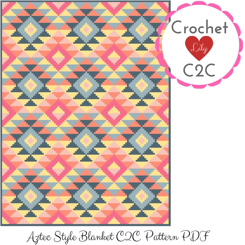 Aztec pattern C2C crochet pattern blanket Aztec pattern Etsy