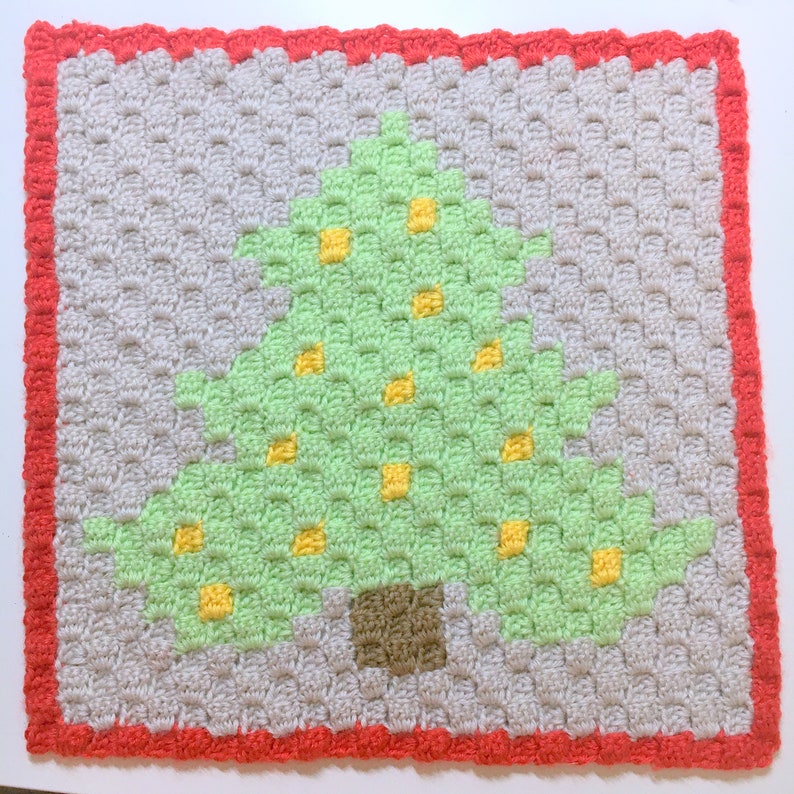 Christmas blanket Christmas tree C2C crochet pattern C2C Etsy