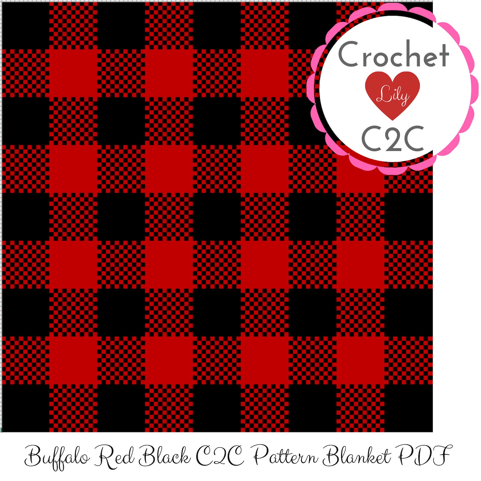 Buffalo plaid C2C crochet pattern C2C blanket C2C afghan Etsy