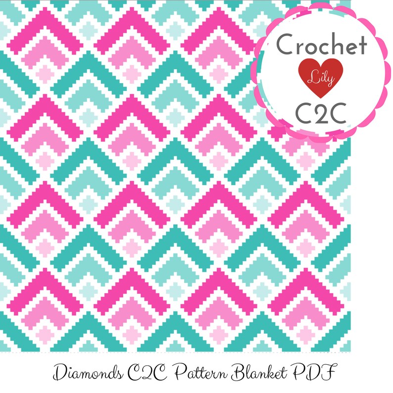 Crochet Baby Blanket C2C Pattern Crochet Diamonds Corner to Etsy