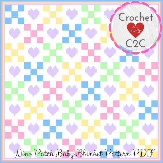 BUMBLE BEES AND DAISIES Baby Color Graph Afghan Pattern Crochet Patterns