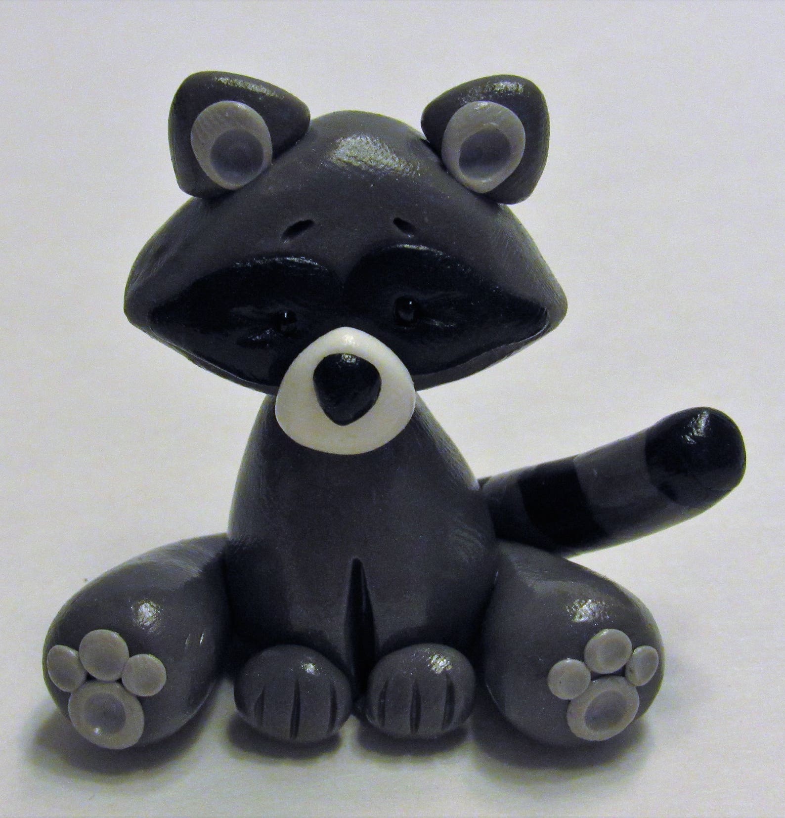 Cute Polymer Clay Raccoon Figure Woodland Creature Animal | Etsy
