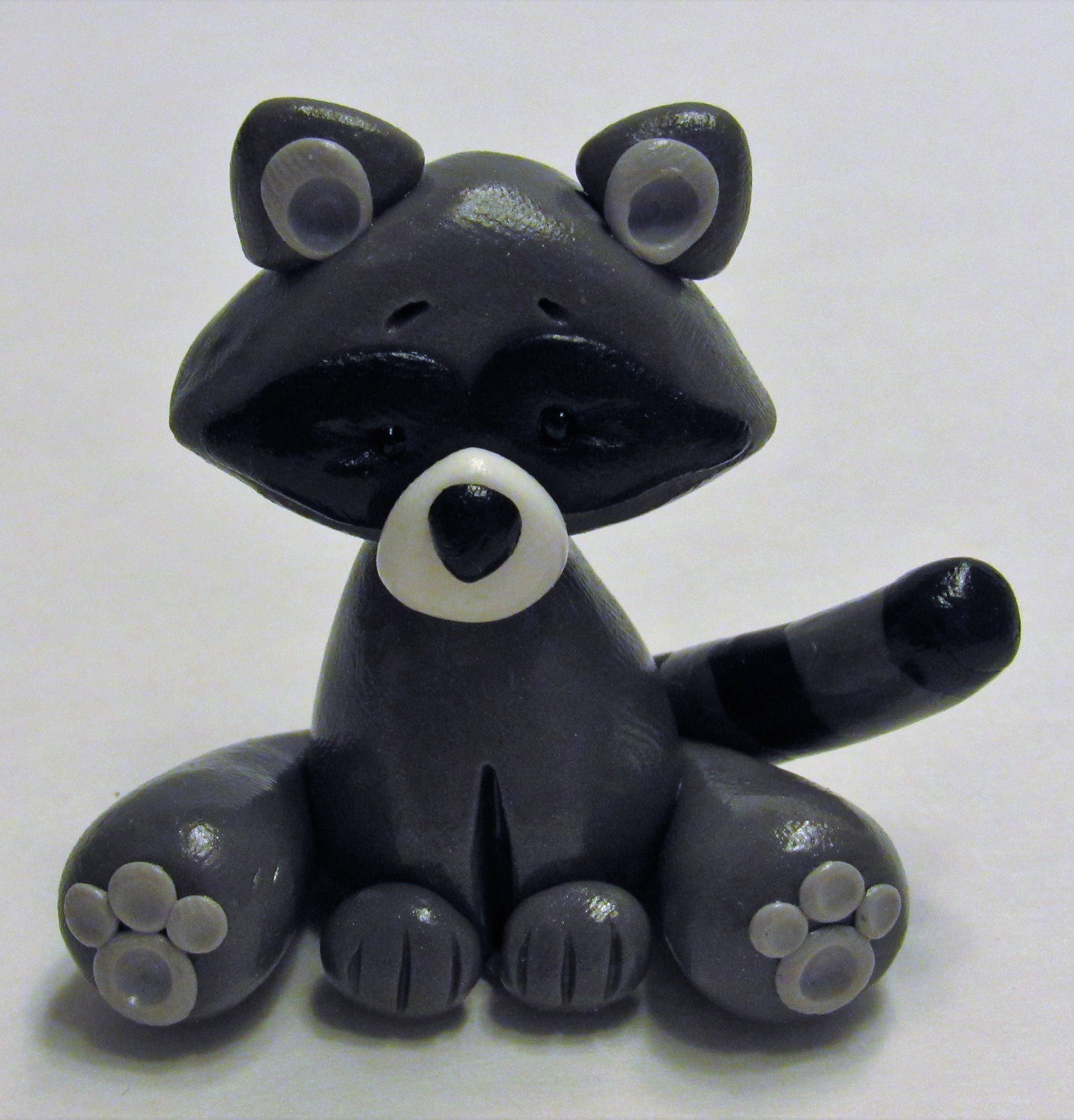 Cute Polymer Clay Raccoon Figure Woodland Creature Animal - Etsy