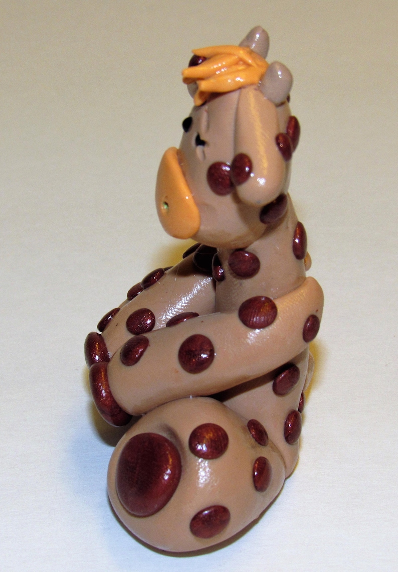 Cute Polymer Clay Giraffe Figure Zoo Animal Creature Safari Etsy