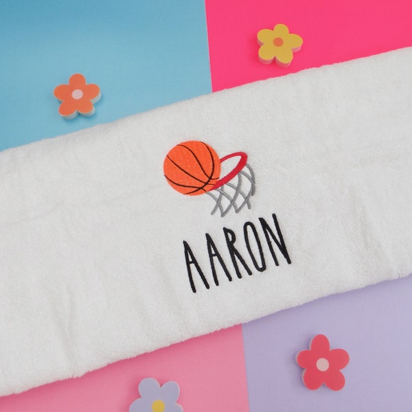 Personalised Towel - Basket Ball Towel -Embroidered Towels - Basketball Design Towel - Basket Ball Gift - Basket Ball Towels - Custom Towel