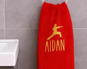 Embroidered Karate Towel: Personalized Martial Arts Gift