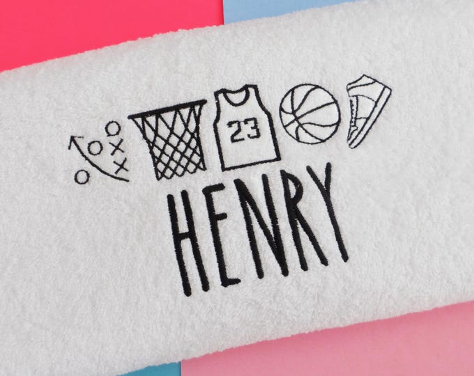 Personalized Embroidered Basketball Towel: 650gsm Luxury Cotton