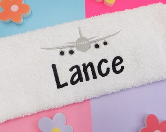 Personalised Aeroplane Towel - Plane Towels - Aeroplane Towels - Gifts for Plane Lovers - Plane Gifts - Aeroplane Gift - Pilot Gifts - Plane
