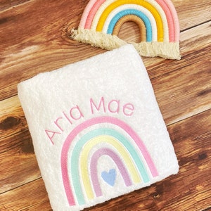 Personalised Swimming Towel - Personalised Towels - Rainbow Towel - Rainbow Gift - Swim Towels - Kids Bath Towels - Girls Rainbow Towel