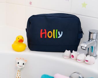 Personalised Kids Toiletry Bag | Embroidered Wash Bag, Travel Organiser