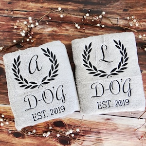 2nd Wedding Anniversary Gift  / Second Wedding Anniversary Cotton Gift / Embroidered Towels - Monogrammed Towels - Luxury Towels - Towels